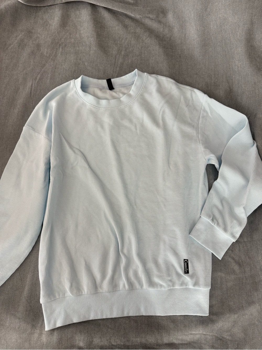 COMFRT Waffle Lounge Long Sleeve in a light blue color